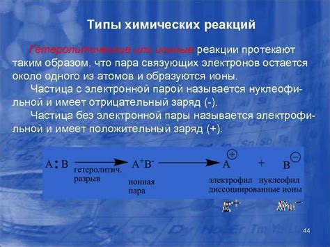 Взаимодействие реагента с веществами