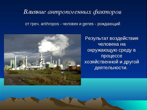 Воздействие антропогенного фактора