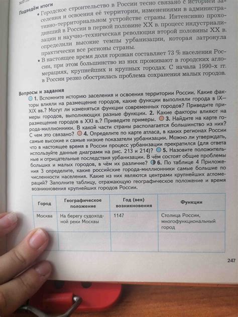 Географическое положение городов