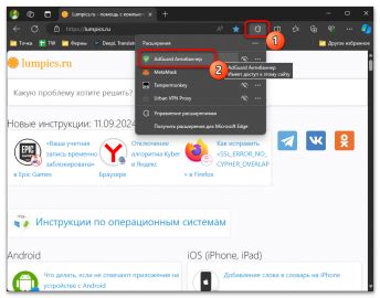 Конфликт с расширением блокировки рекламы