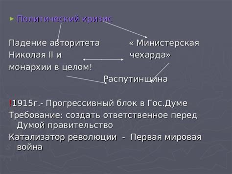 Кризис авторитета монархии и подрыв ее легитимности