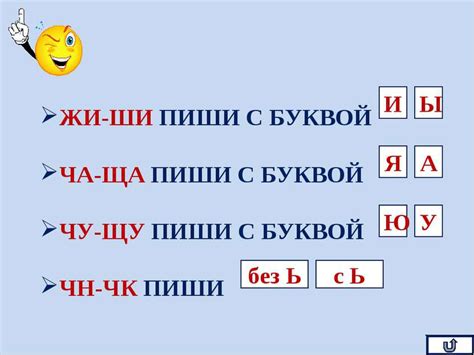 Основные правила написания слов на "-ча" и "-ща"