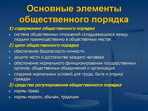 Основные принципы общественного порядка