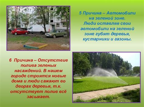 Отсутствие зеленых насаждений