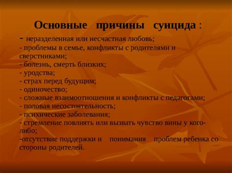 Отсутствие поддержки и понимания со стороны близких