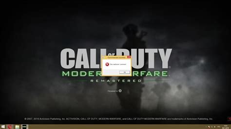 Почему игру Call of Duty Modern Warfare Remastered не запускается: Ошибки в программном обеспечении