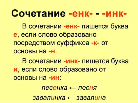 Правило написания