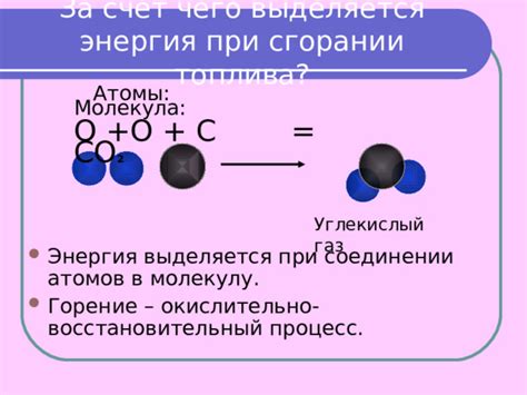Причины выделения энергии при сгорании топлива