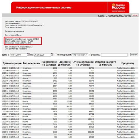 Проверка баланса баллов