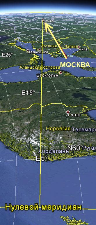 Расстояние от Москвы до нулевого меридиана