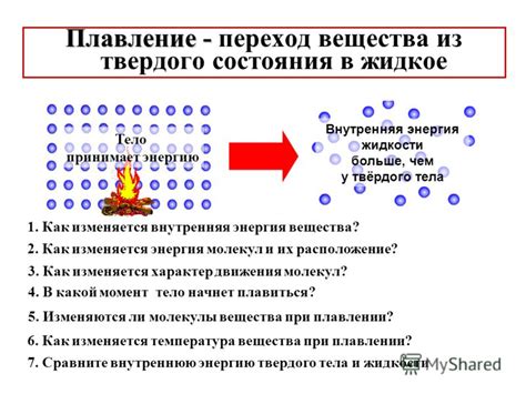 Физические изменения при плавлении