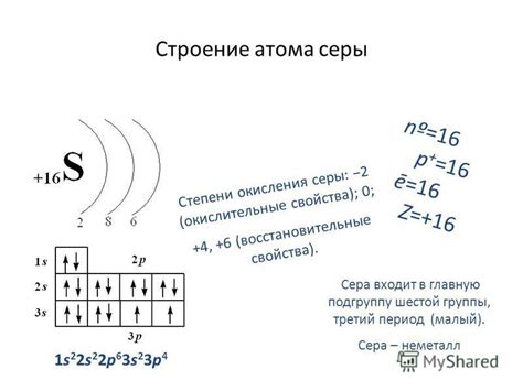 Энергия атома серы при приеме электронов